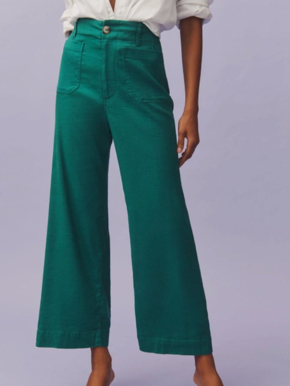 Anthropologie Maeve The Colette Cropped Wide-Leg Pants Size 25 36783 - Picture 1 of 14